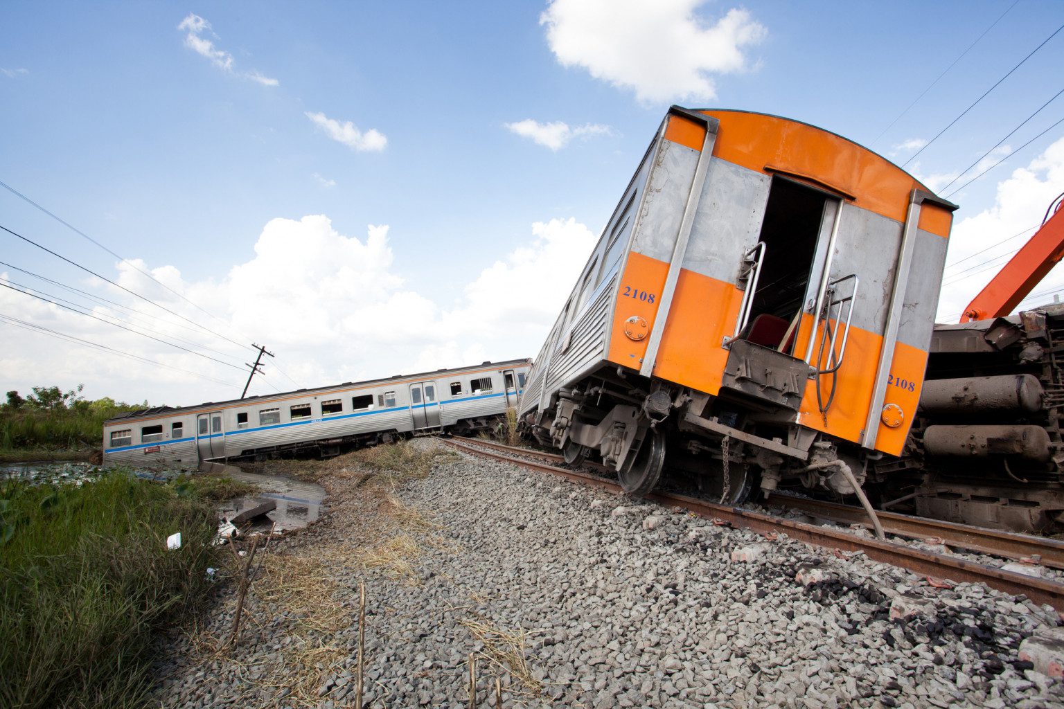 Train accident on a rural track