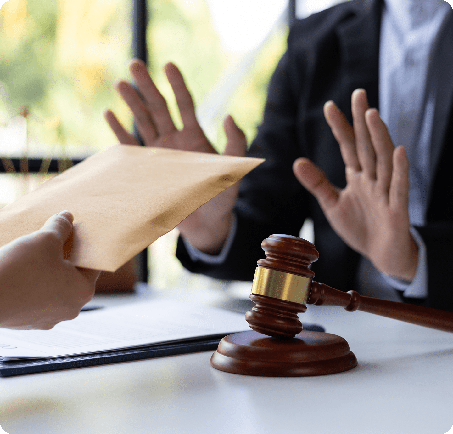 Refusal of a bribe in an office