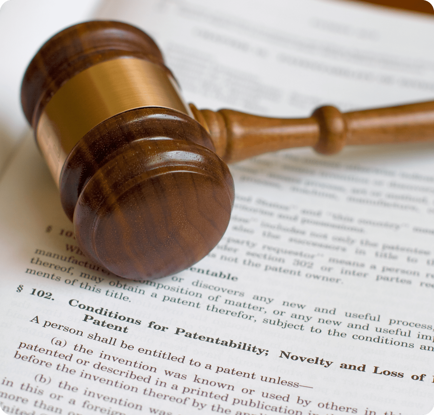 Gavel resting on legal document