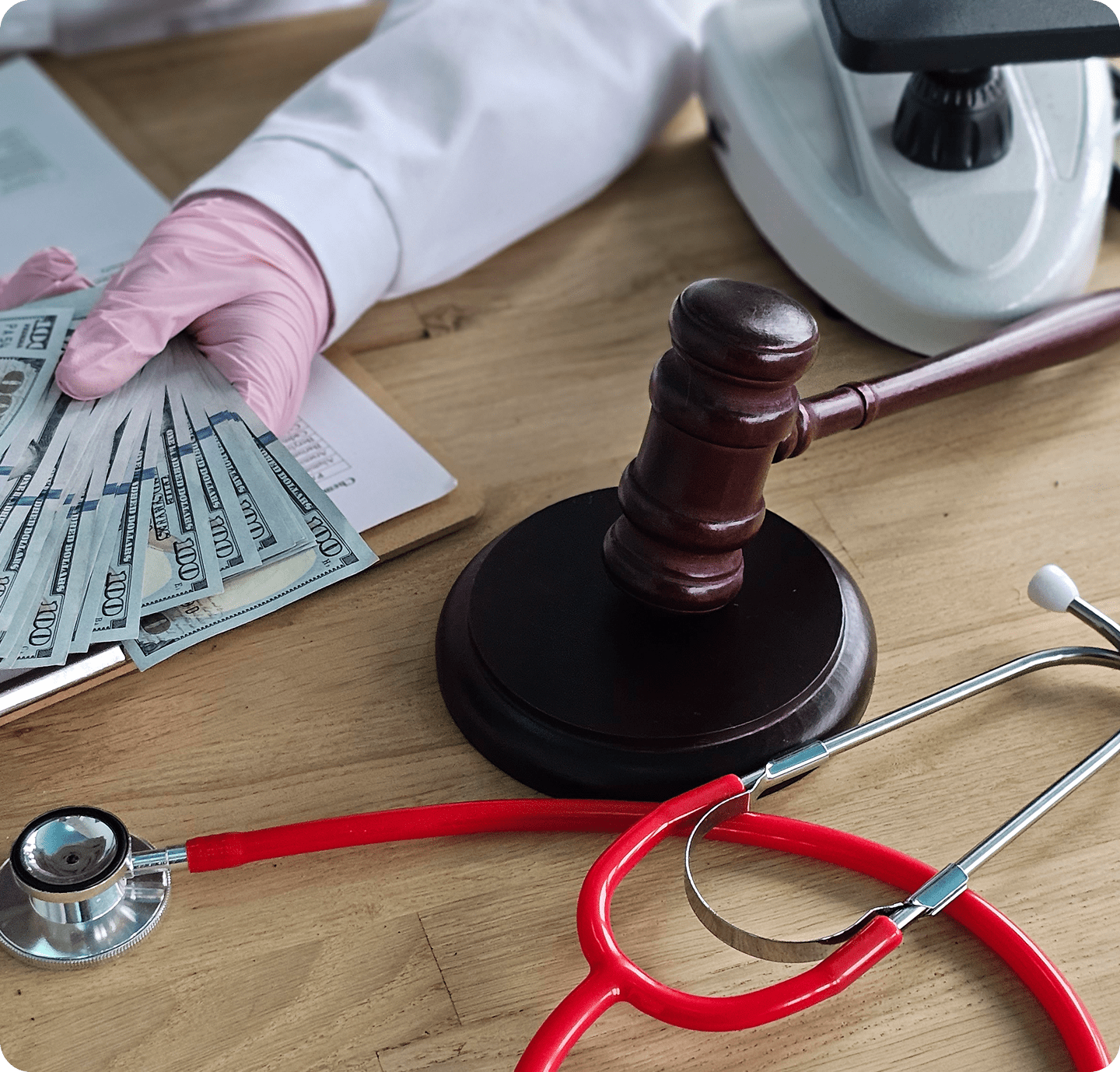 Medical law and finance concepts