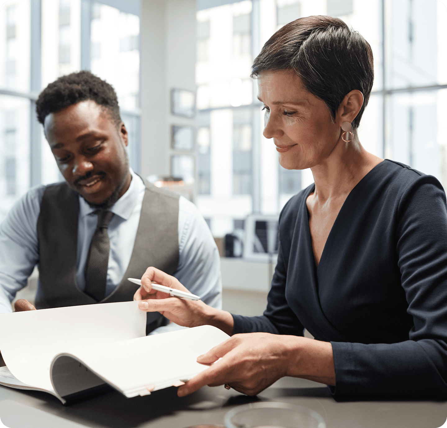 Business meeting with documents