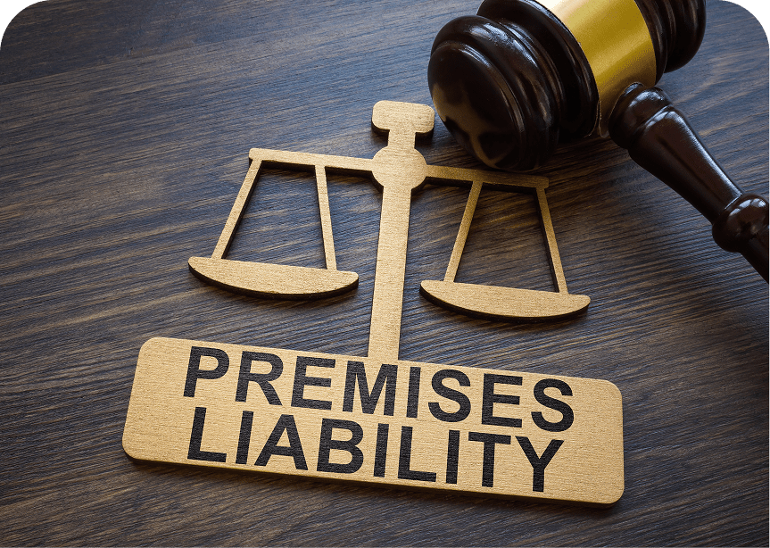 Premises liability sign with gavel