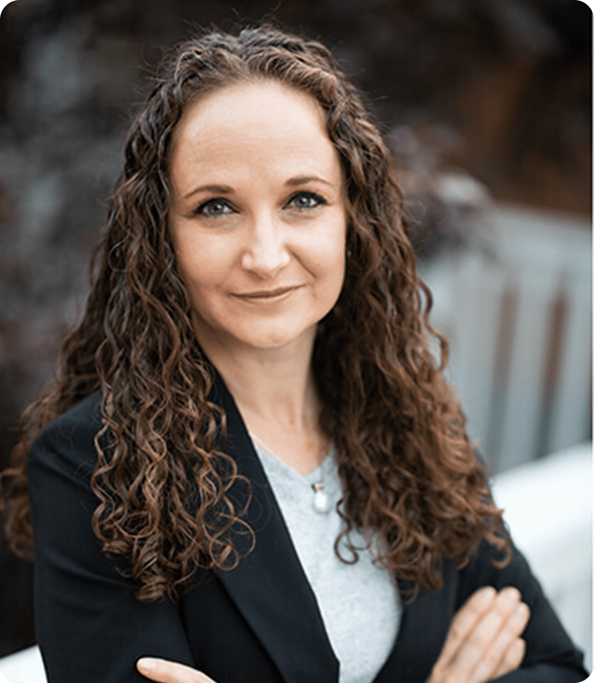 Woman smiling outdoors in portrait