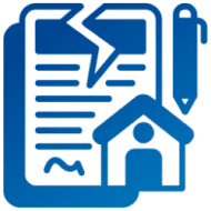 Real estate contract with pen and house
