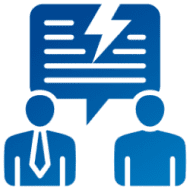 Business disagreement chat icon
