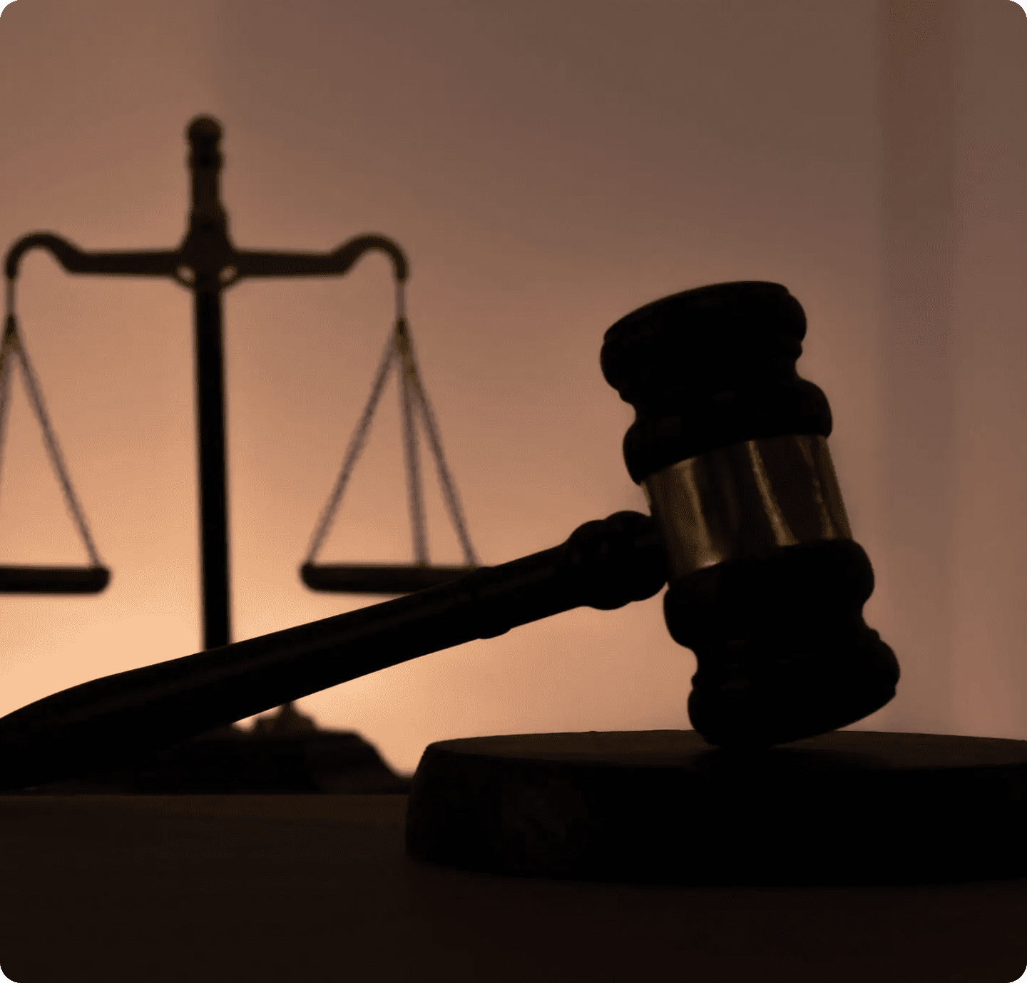 Gavel and scales of justice silhouette